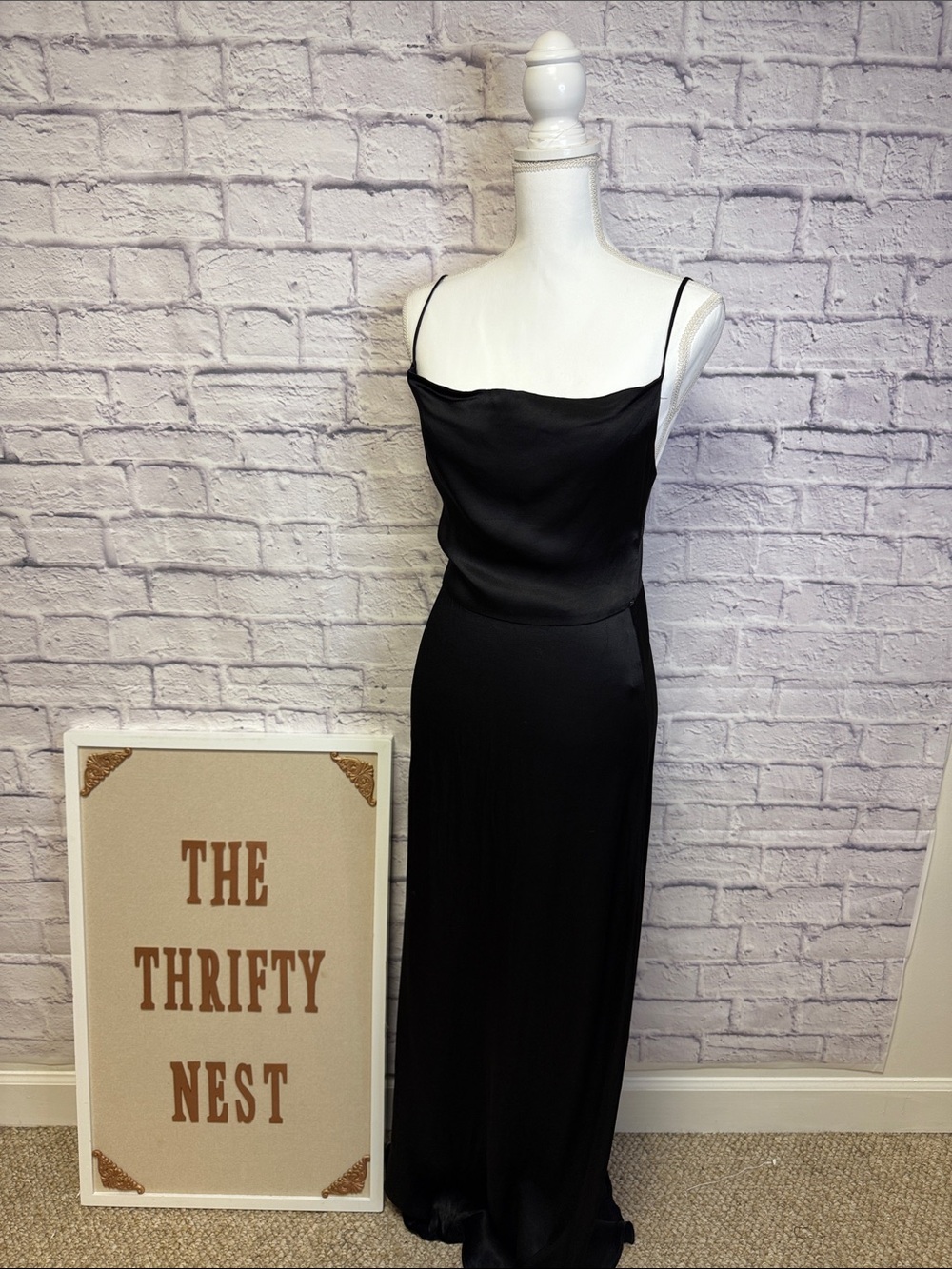 Elliatt Black Strapless Cowl Slip Gown